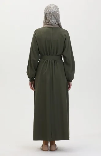 Robe Taille Froncee 8004-05 Vert Khaki 8004-05