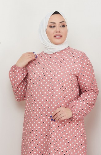 Plus-Size-Kleid Mit Polka-Dot-Muster 0707-02 Puder 0707-02
