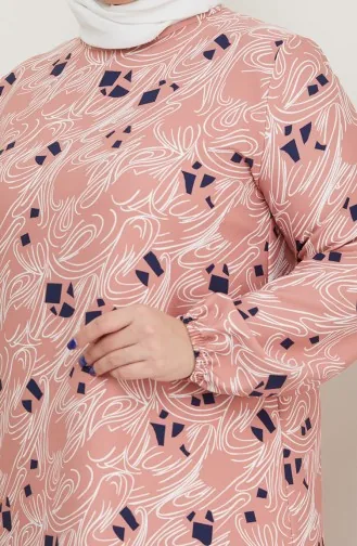 فستان منقوش مقاس كبير  0710-02 بودرا 0710-02