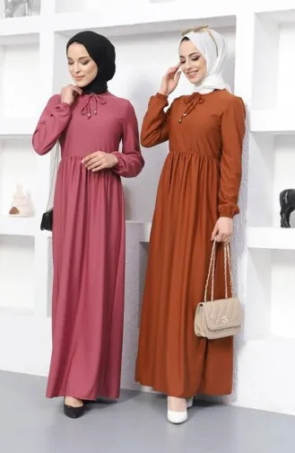 Kleid Mit Geraffter Taille 0575-11 Taba 0575-11