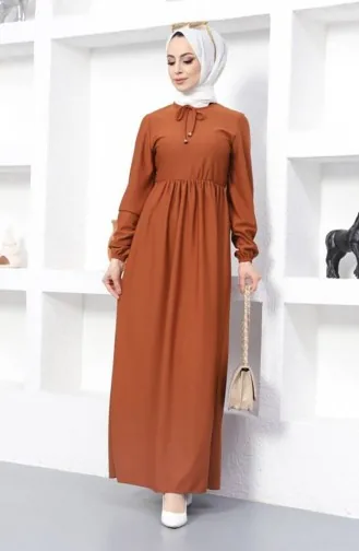 Kleid Mit Geraffter Taille 0575-11 Taba 0575-11