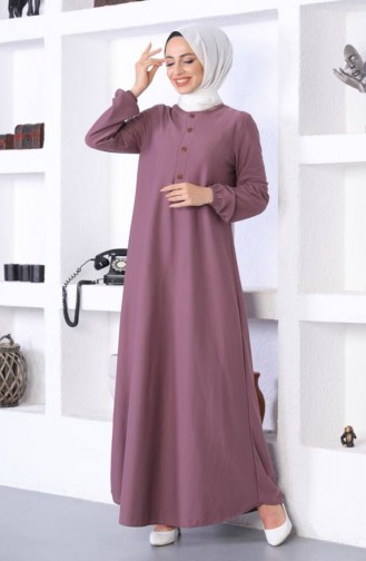 Elastic Sleeve Placket Dress 0578-10 Dusty Rose 0578-10