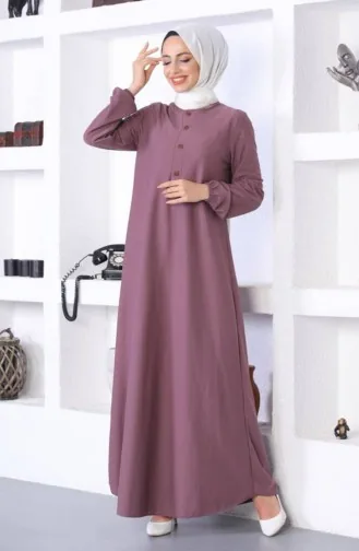 Elastic Sleeve Placket Dress 0578-10 Dusty Rose 0578-10