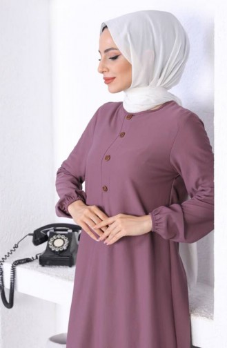Elastic Sleeve Placket Dress 0578-10 Dusty Rose 0578-10
