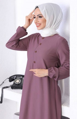 Elastic Sleeve Placket Dress 0578-10 Dusty Rose 0578-10
