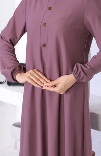 Elastic Sleeve Placket Dress 0578-10 Dusty Rose 0578-10