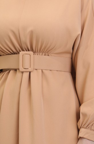 Kleid Mit Geraffter Taille 8004-02 Nerz 8004-02