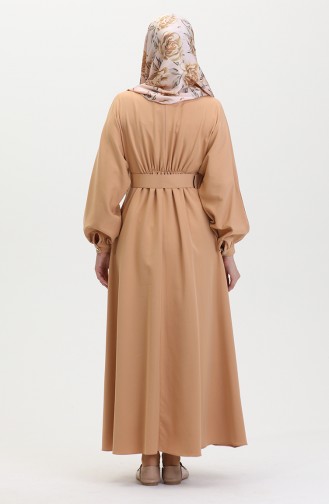 Kleid Mit Geraffter Taille 8004-02 Nerz 8004-02