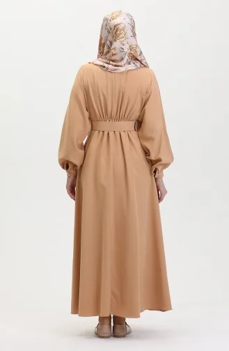 Kleid Mit Geraffter Taille 8004-02 Nerz 8004-02