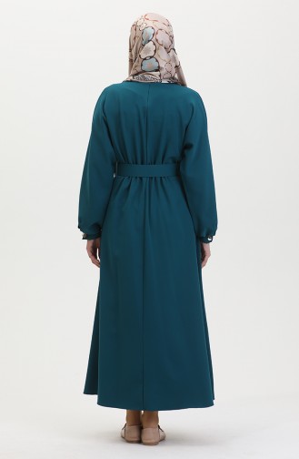Kleid Mit Geraffter Taille 8004-01 Grün 8004-01