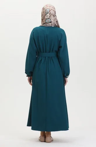 Kleid Mit Geraffter Taille 8004-01 Grün 8004-01