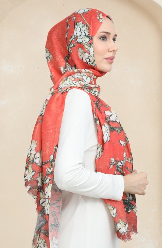 Floral Pattern Cotton Shawl 90175-02 Tile 90175-02