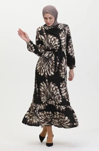 Robe A Ceinture Et Jupe Froufrous 50171-02 Noir 50171-02