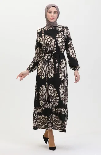 Robe A Ceinture Et Jupe Froufrous 50171-02 Noir 50171-02