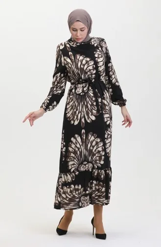 Robe A Ceinture Et Jupe Froufrous 50171-02 Noir 50171-02