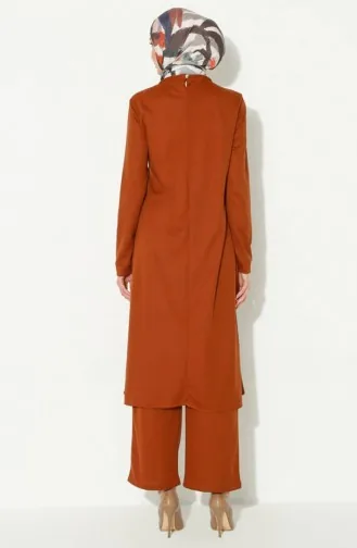 Ensemble Deux Pièces Tunique Pantalon Avec Collier 0580-10 Tan 0580-10