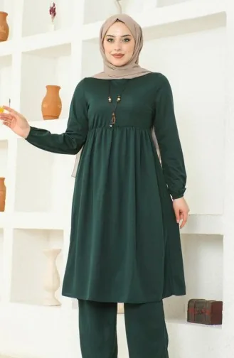 Halskette Tunika Hose Doppelanzug 0583-02 Smaragdgrün 0583-02