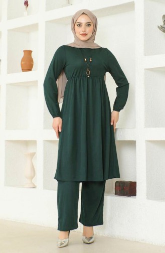 Halskette Tunika Hose Doppelanzug 0583-02 Smaragdgrün 0583-02