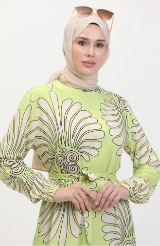 Jurk Met Ruches En Riem En Riem 50171-03 Groen 50171-03