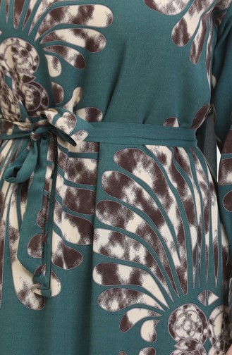 Robe A Ceinture Et Jupe Froufrous 50171-04 Vert Emeraude 50171-04