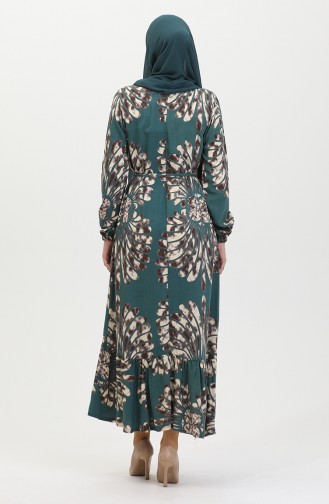 Robe A Ceinture Et Jupe Froufrous 50171-04 Vert Emeraude 50171-04