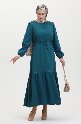 Robe Manches Elastiques 8005-01 Vert Emeraude 8005-01