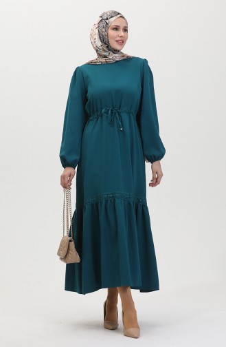 Robe Manches Elastiques 8005-01 Vert Emeraude 8005-01