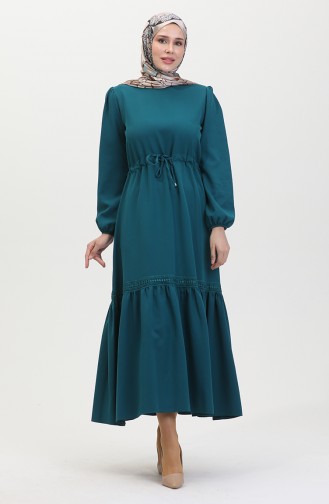 Robe Manches Elastiques 8005-01 Vert Emeraude 8005-01
