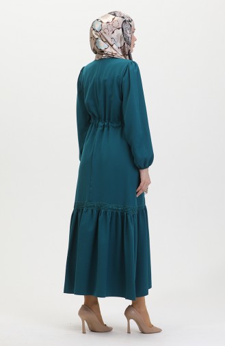Robe Manches Elastiques 8005-01 Vert Emeraude 8005-01