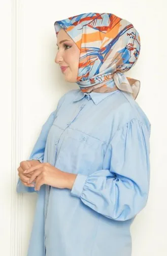 Geometric Bursa Silk Patterned Scarf Mink Geometrıkbursa00 007 00_007
