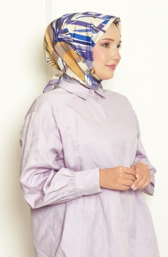 Écharpe à Motifs Géométriques En Soie Bursa Lilas Geometrıkbursa00 069 00_069