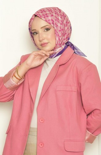 Lila Schal Mit Bursa-Seidenmuster Lila Leylakbursa00 028 00_028