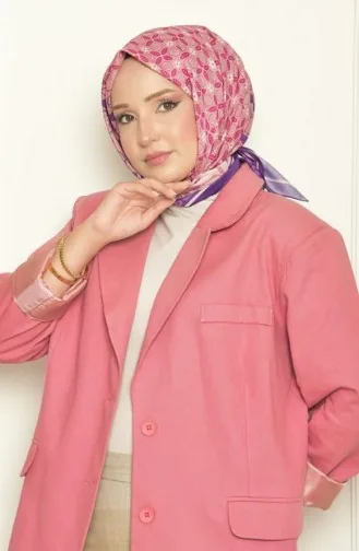 Lila Schal Mit Bursa-Seidenmuster Lila Leylakbursa00 028 00_028