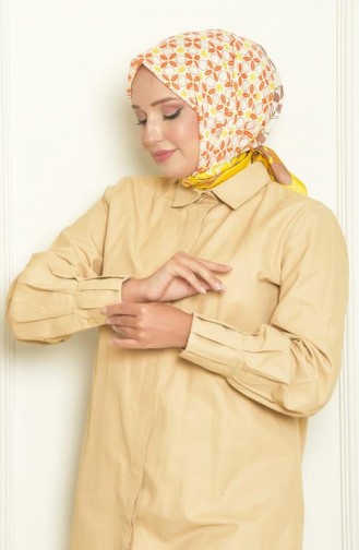 Lilac Bursa Silk Patterned Scarf Yellow Lilacbursa00 053 00_053