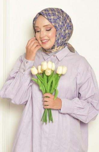 Lila Bursa Zijden Sjaal Met Patroon Lila Leylakbursa00 069 00_069