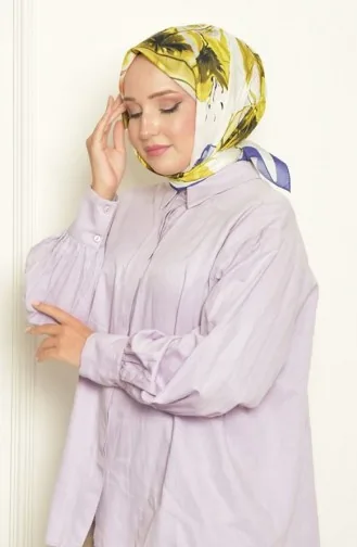 Orkide Bursa Silk Patterned Scarf Lilac Orkıdebursa00 097 00_097