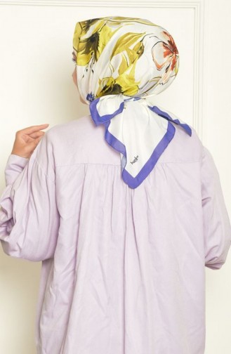 Écharpe à Motifs En Soie Orkide Bursa Lilas Orkıdebursa00 097 00_097