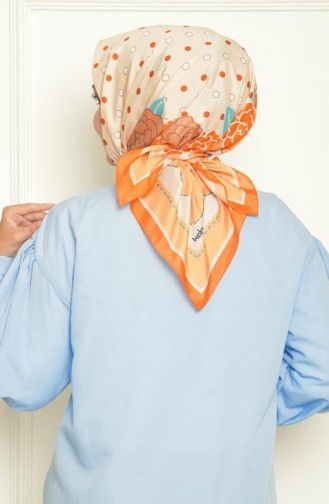 Écharpe à Motifs En Soie Bursa à Pois Orange à Pois Bursa00 0102 00_0102