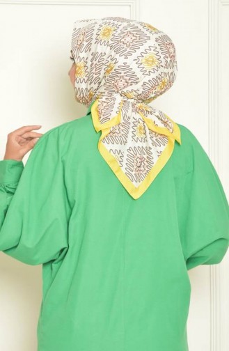 Zigzag Bursa Silk Patterned Scarf Yellow Zigzakbursa00 053 00_053