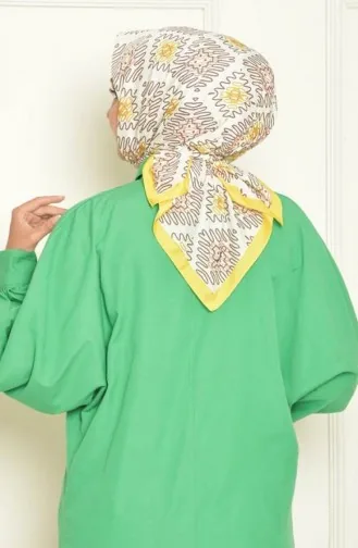 Zigzag Bursa Silk Patterned Scarf Yellow Zigzakbursa00 053 00_053