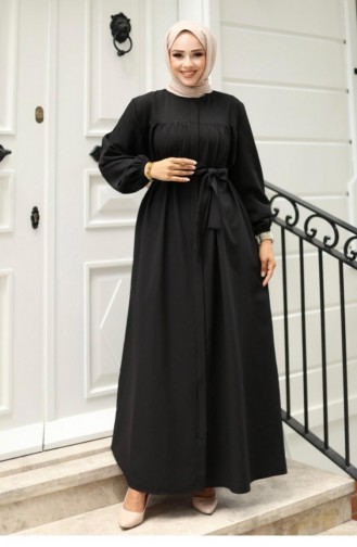 Ruffle Detailed Abaya Black 4421 515