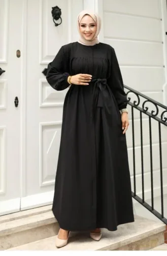 Ruffle Detailed Abaya Black 4421 515