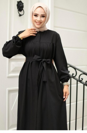Ruffle Detailed Abaya Black 4421 515
