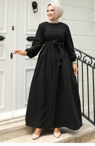 Ruffle Detailed Abaya Black 4421 515