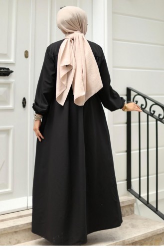 Ruffle Detailed Abaya Black 4421 515