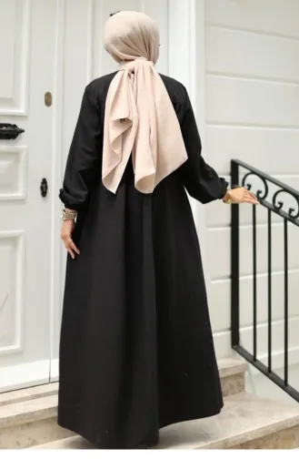 Ruffle Detailed Abaya Black 4421 515