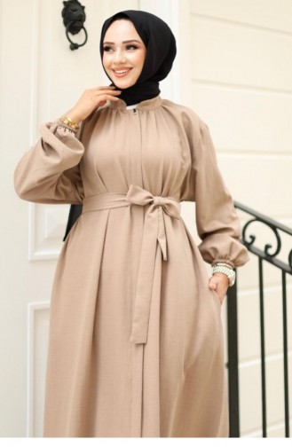 عباية مينك بحزام وسحاب مخفي 4423 521