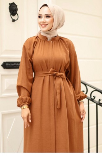 Abaya Bruin Met Verborgen Ritssluiting 4423 523