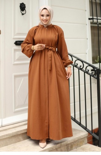 Abaya Bruin Met Verborgen Ritssluiting 4423 523