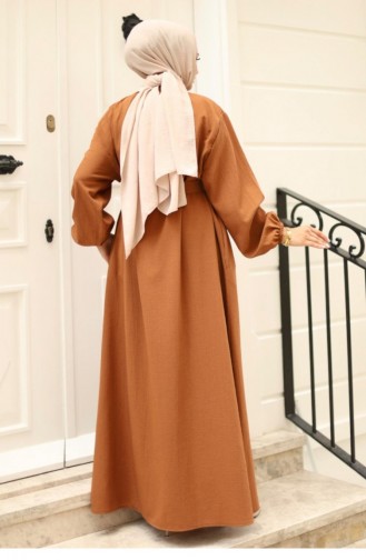 Abaya Bruin Met Verborgen Ritssluiting 4423 523